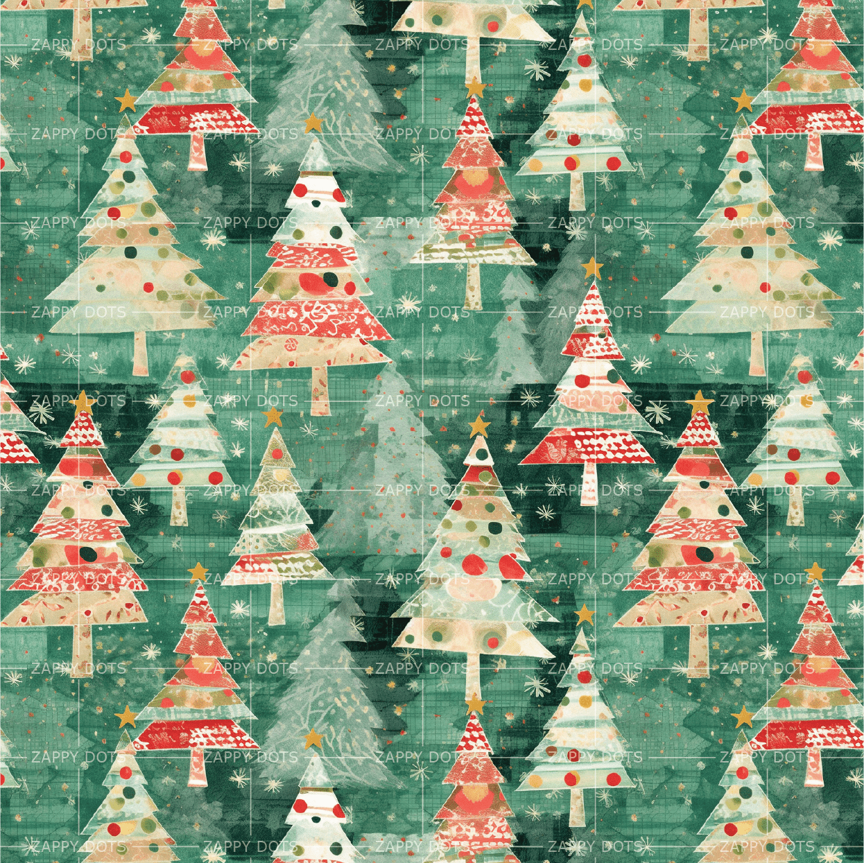 Scrappy trees pattern mockup