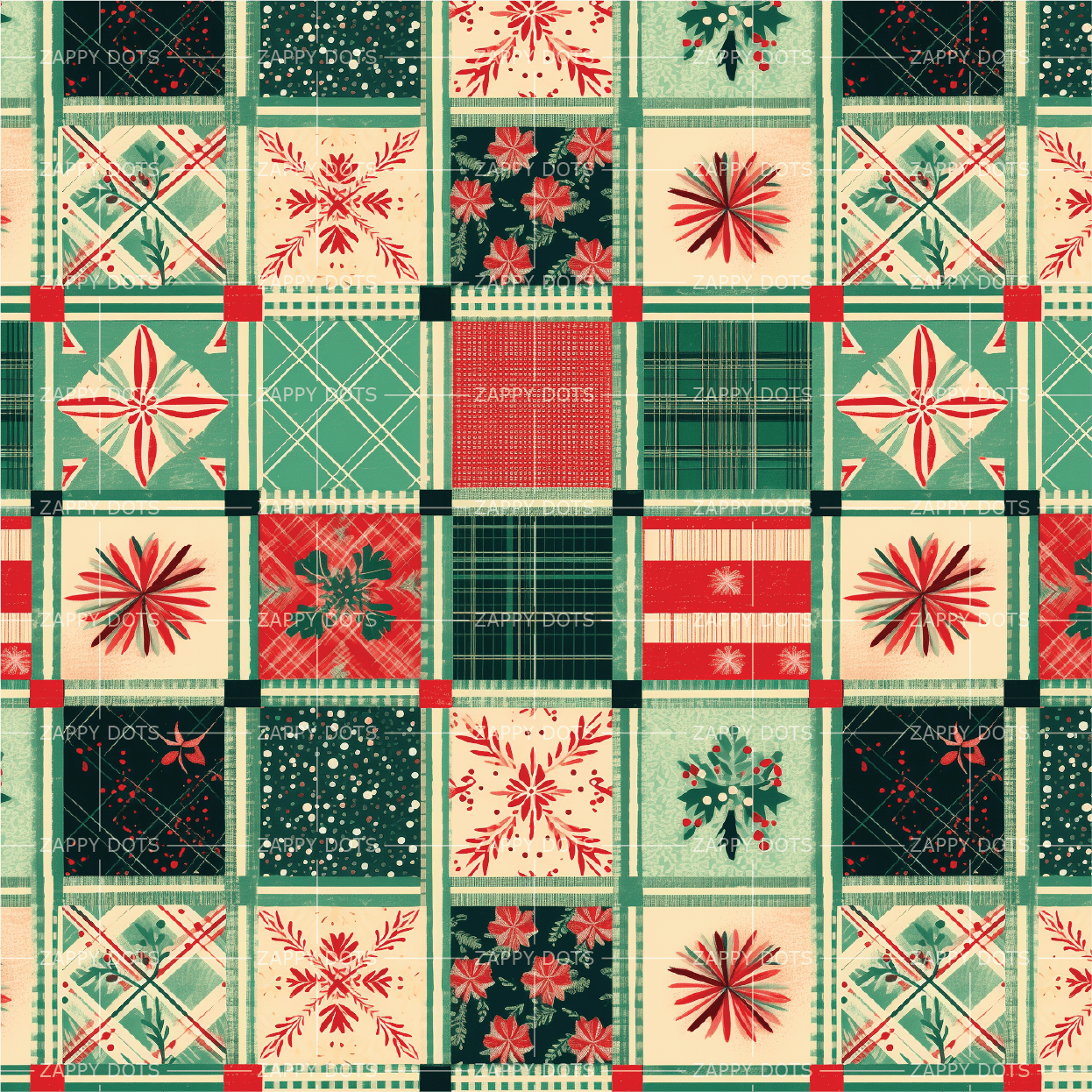 vintage christmas quilt digital download swatch